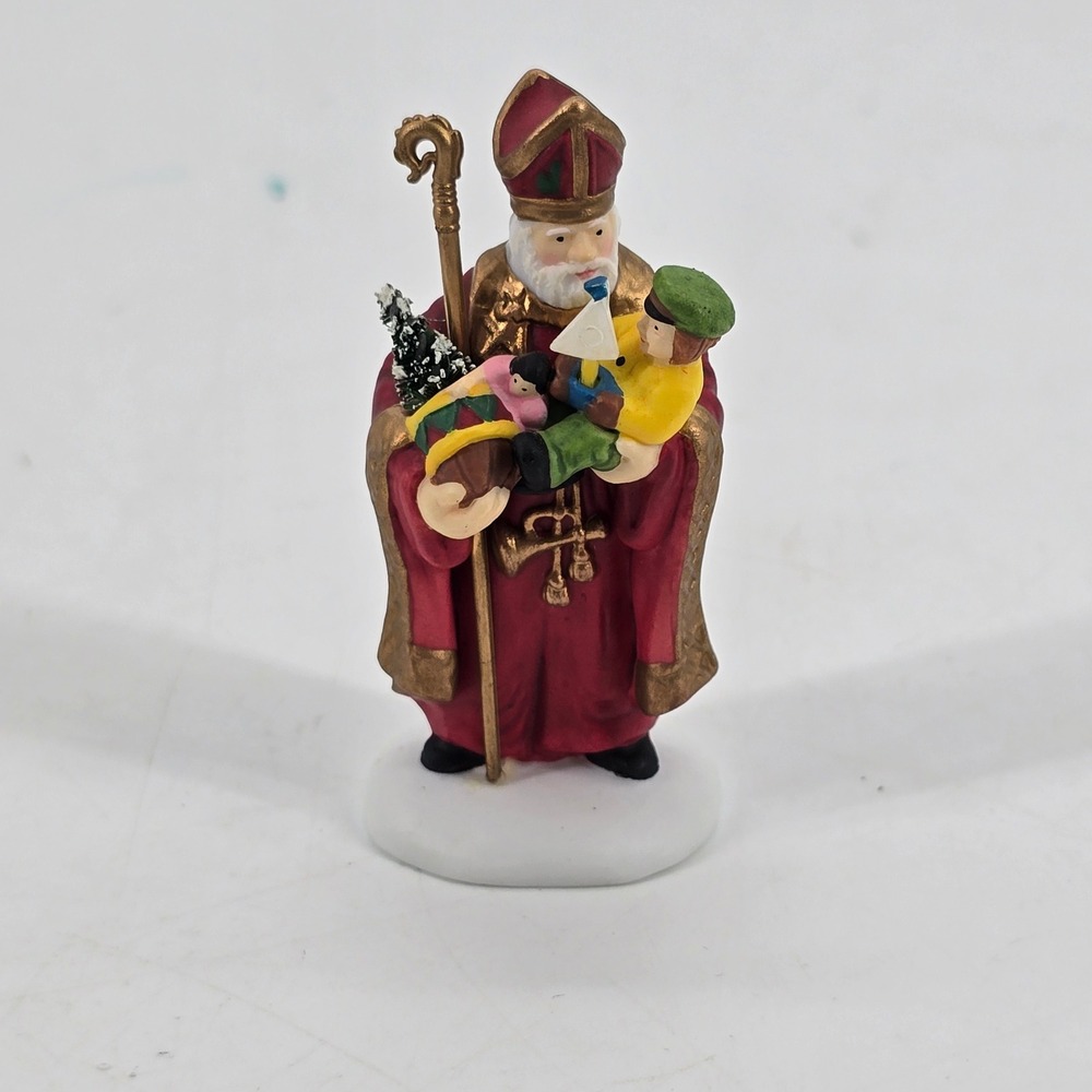 Dept 56 St Nicholas Figurine Alpine Village Series Red Gold #56203 *